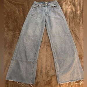 Princess Polly Light Blue Straight Leg Jeans